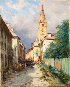 Rue à Barcelonette - Charles Alexandre Bertier