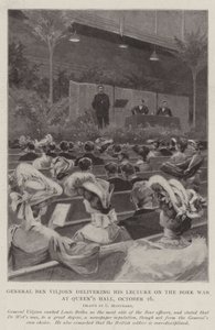 Le général Ben Viljoen donnant sa conférence sur la guerre des Boers, à Queen