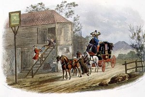 "Un palefrenier paresseux pour le courrier", gravé par R.G. Reeve, publié par Thomas McLean