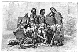 Victimes de la famine, Inde, 1895 - Charles Barbant