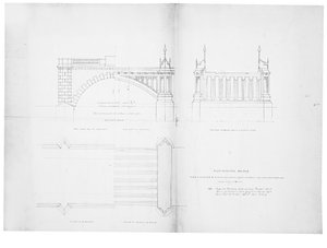 Conception et élévation pour le pont de Westminster