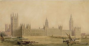 Vue en perspective des nouvelles Chambres du Parlement, vers 1840