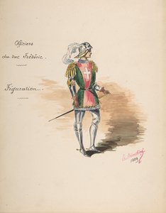 Costume pour Officiers du duc Frédéric, Feuille descriptive du costume