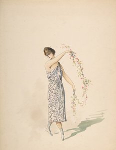 Conception de costume pour une jeune fille drapée de blanc, n.d.