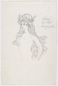 Holmès - La montagne noire - costume designs by Charles Bianchini - 03(b). Ledieu, Bouillard, Reingspach, (choeur dames) - Charles Bianchini
