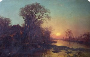 Un coucher de soleil en hiver