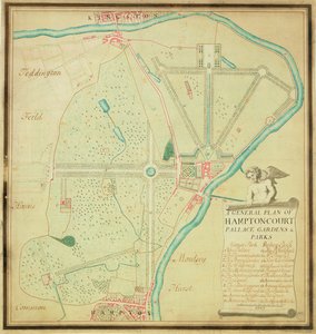 Plan général des jardins et parcs du palais de Hampton Court, vers 1713 - Charles Bridgeman