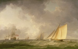 Cutter au près dans une brise fraîche, avec d