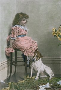 En disgrâce, mezzotinte par F. Stacpoole, avec coloration à la main, pub par Thomas McLean, 1887 - Charles Burton