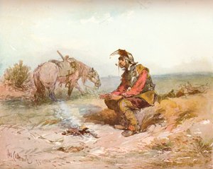 Esquisse de Langham : Le Bivouac, vers 1885