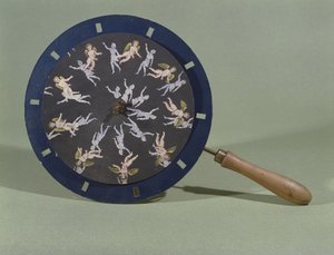 Le Phénakistiscope avec une carte de conception de chérubin, 1835 - Charles Chevalier