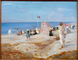 Scène de plage à Dieppe