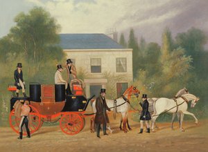 La diligence se préparant à partir