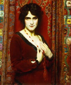 Le Collier de Cornaline (Portrait de Mlle R) - Charles Courtney Curran