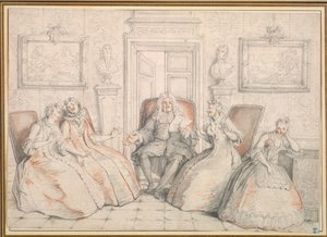 Trissotin lisant à Philaminte, Bélise et Armande..., probablement vers 1725-1726