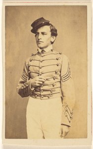 [Soldat non identifié de la guerre de Sécession portant une casquette, dans une attitude quasi-napoléonienne].