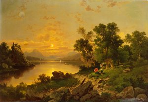 Un vaste paysage lacustre