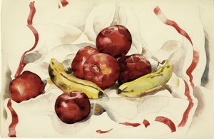 Nature morte avec pommes et bananes