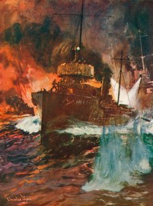 Une attaque de nuit. Torpilleurs au travail, vers 1918-1919 - Charles Dixon