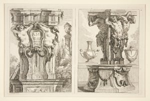 Deux dessins pour des chapiteaux décoratifs - Charles Dominique Joseph Eisen