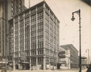 Vue du Woods Theatre au 54 W. Randolph St., Chicago, c.1900