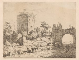 Paysage avec ruine d