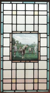Une fenêtre en verre plombé de la fin de l