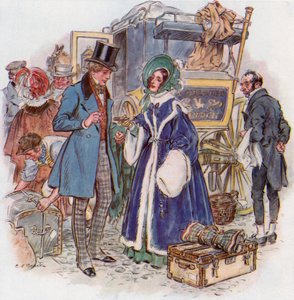De grandes espérances, Estella arrive à Cheapside en carrosse de Rochester - Charles Edmund Brock