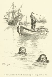 Illustration pour « Westward Ho! » de Charles Kingsley (gravure)