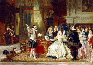 Sir Walter Raleigh et la reine Elizabeth, 1875 - Charles Edouard Boutibonne