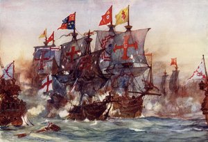Le Dernier Combat de la Revenge, au large de Flores, aux Açores, 1591