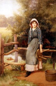 À la barrière : une laitière