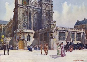 Abbaye de Westminster, où le roi Édouard VII et la reine Alexandra sont descendus - Charles Edwin Flower
