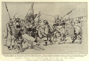 Cavalerie tartare à Tientsin en route vers le front