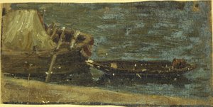 Bateaux amarrés, ca. 1870 - Charles Emile Cuisin