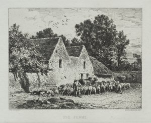 Une Ferme - Charles Emile Jacque