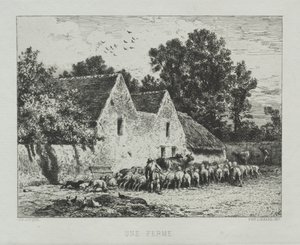 Une ferme - Charles Emile Jacque