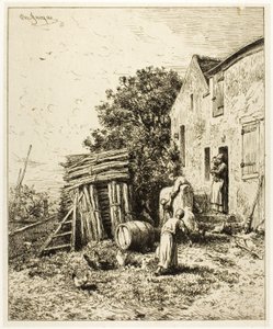 Habitation rustique - Charles Emile Jacque