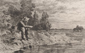Pêche au gardon, 1865 - Charles Emile Jacque