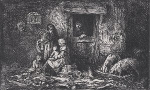Porte de la ferme - Charles Emile Jacque