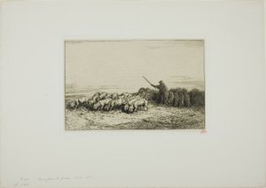Troupeau de cochons - Charles Emile Jacque