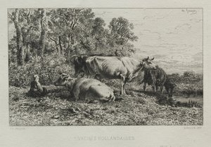 Vaches hollandaises - Charles Emile Jacque