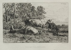 Vaches hollandaises - Charles Emile Jacque