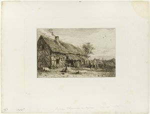 Paysage avec habitation paysanne - Charles Emile Jacque