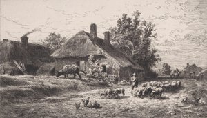 Le Hameau - Charles Emile Jacque