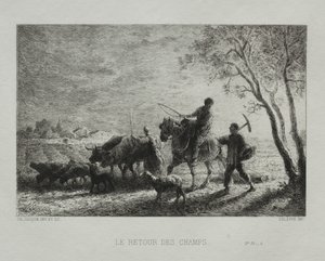 Retour des champs - Charles Emile Jacque