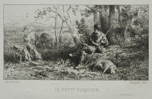 Le petit porcher - Charles Emile Jacque