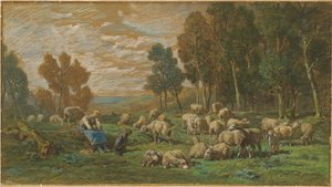 La bergère - Charles Emile Jacque
