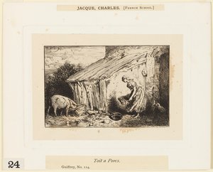 Toit à porcs - Charles Emile Jacque