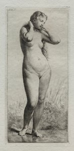 Jeune Femme se Baignant - Charles Emile Jacque